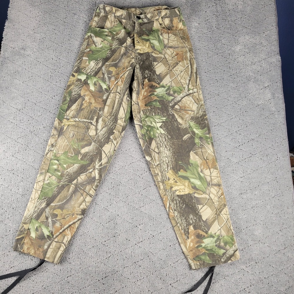 Spartan Pants Mens S Camo Real Tree Hardwoods Tapered Adjustable Waist Hunting
